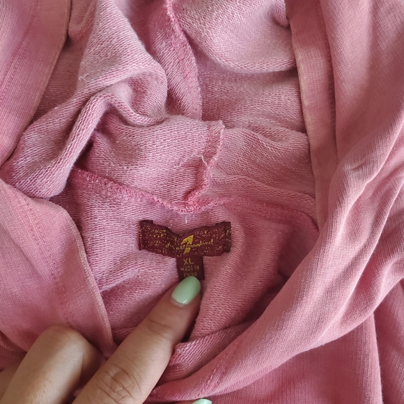 Girls Pink Cold Shoulder Hoodie - Picture 6 of 10